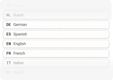 Many languages to choose from