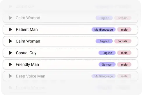 Many unique realistic voices